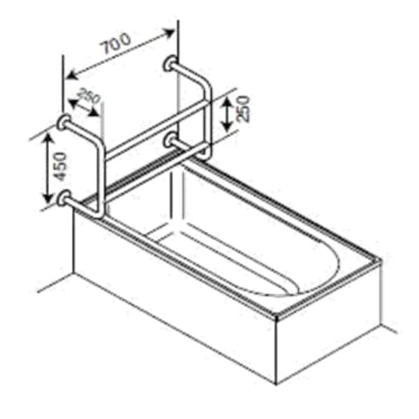 Clam Flange BT17 Bath Assist Grab Rail