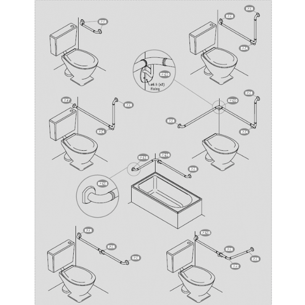 Stainless Steel EZ Modular Grab Rail System-EZ4-32mm 90° Modular Elbow Left Hand