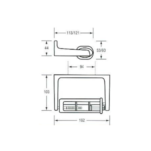 Enamel Baked Aluminium Single Toilet Roll Holder THR 820