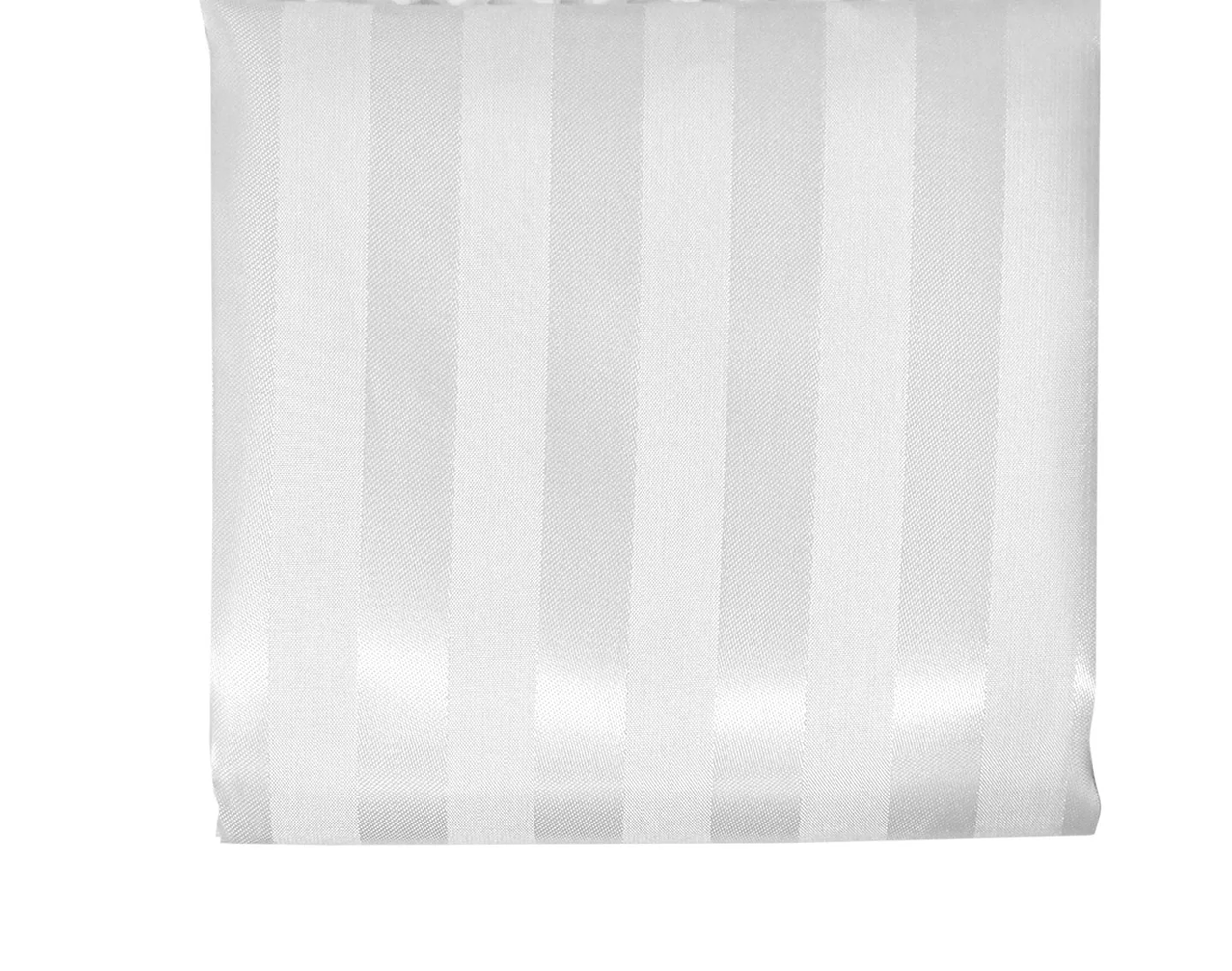 White Striped Weighted Shower Curtains