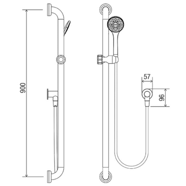 CLAM® Flange Shower Kit 9
