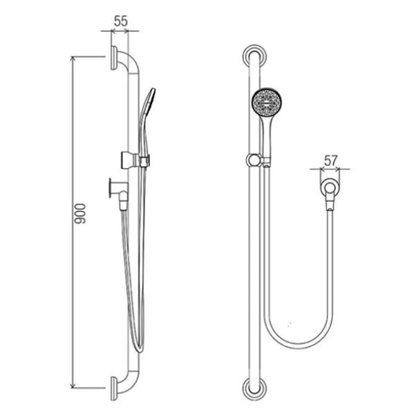 CLAM® Flange Shower Kit 3