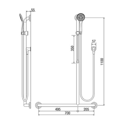 CLAM® Flange Accessible Shower Kit 20
