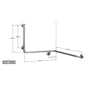 Clam Flange BT22 Corner Mounted Bath Assist Grab Rail