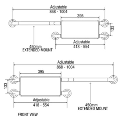 Clam® Flange Wall Mounted Backrest with Extension