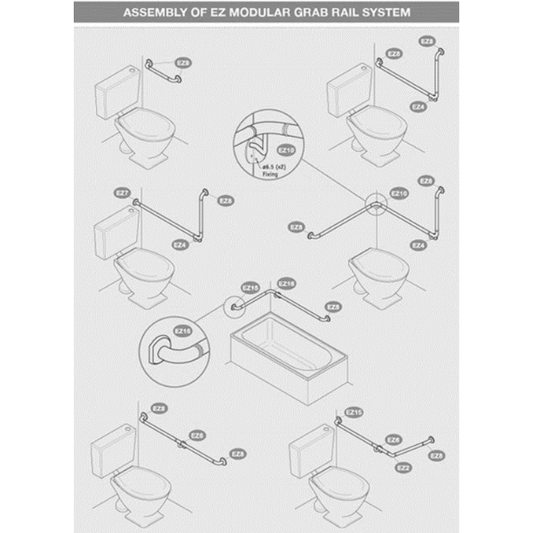 Stainless Steel EZ Modular Grab Rail System