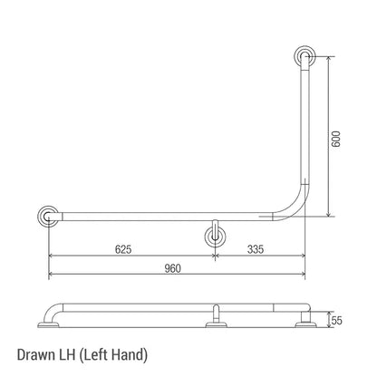 Toilet 960mm x 600mm Grab Rail